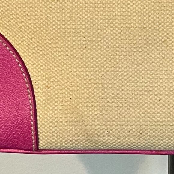 Prada Vintage Canapa Canvas and Fuchsia Calf Leather Shoulder Bag - Preowned - Picture 16 of 16